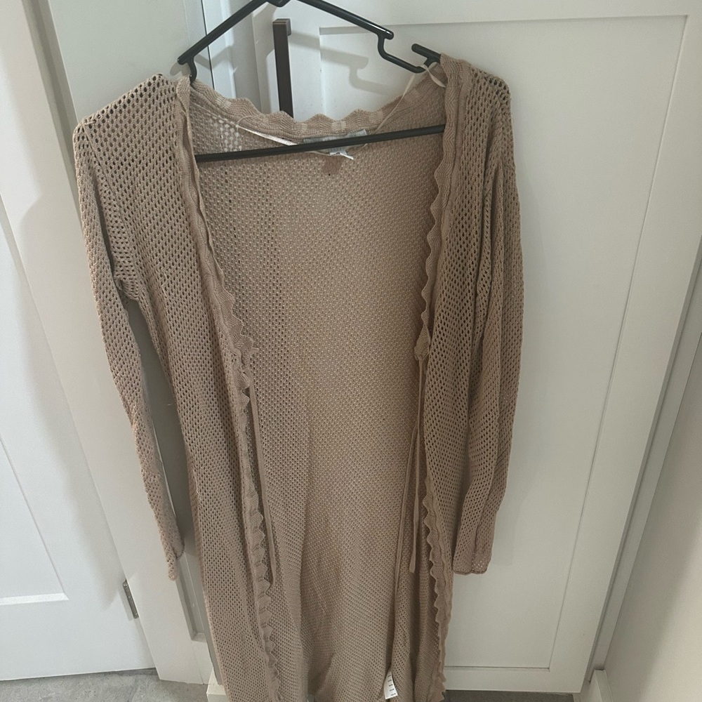 Urban Outfitters Beige Open Knit Cardigan
